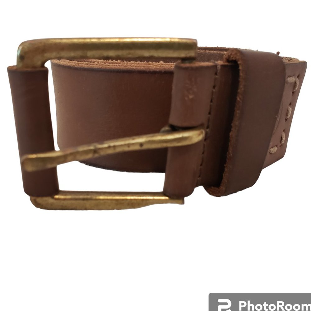 Timberland Distressed Casual Belt Brown Mens Sz 46 Genuine Leather 1 1/2" Nice!